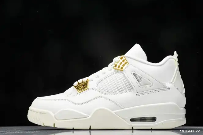 MaikeSneakers Gold Metallic Jordan 4 Retro AQ9129-170 0426